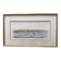 Watercolour by Christian Gaudin framed, certificate Guérande salt marshes.