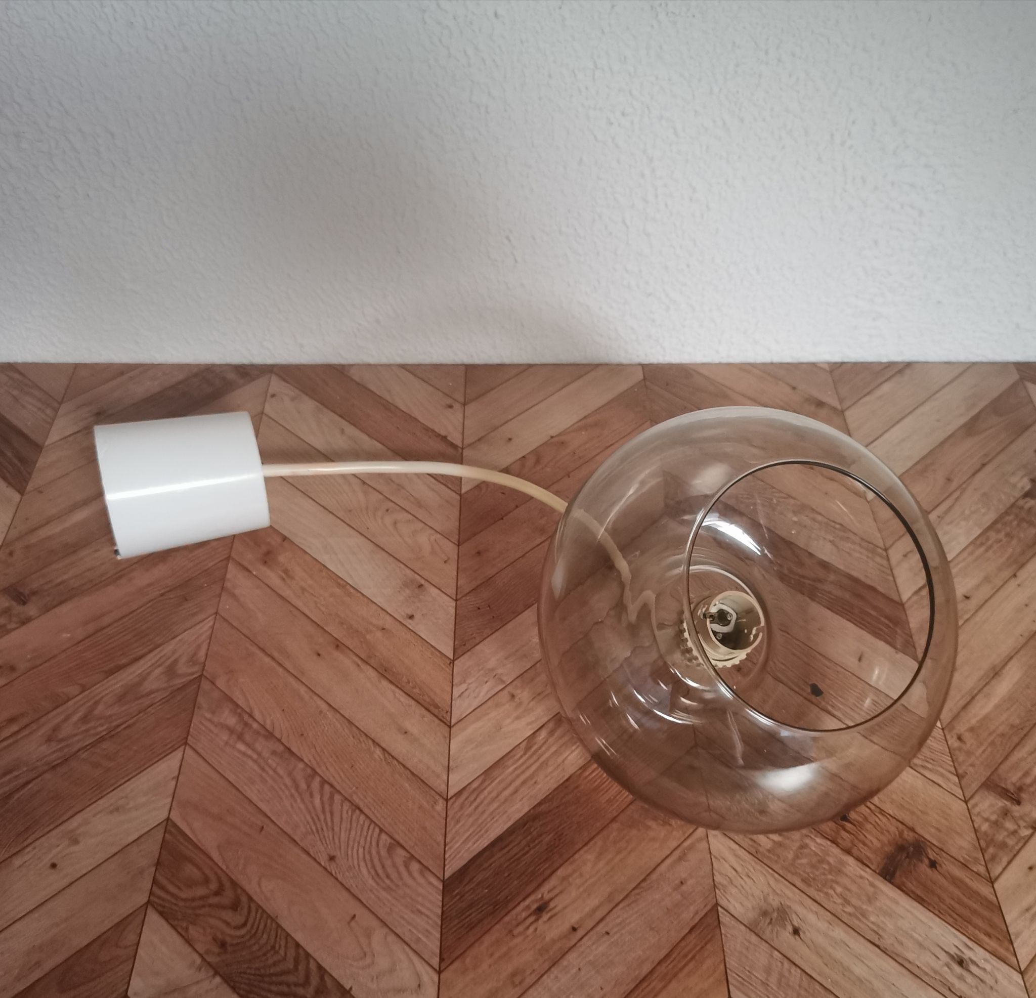 Suspension vintage globe en verre