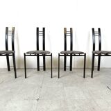 Post modern dining chairs, 1980s set of 4