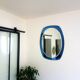 Miroir sur plaque de verre bleu 60×80 cm