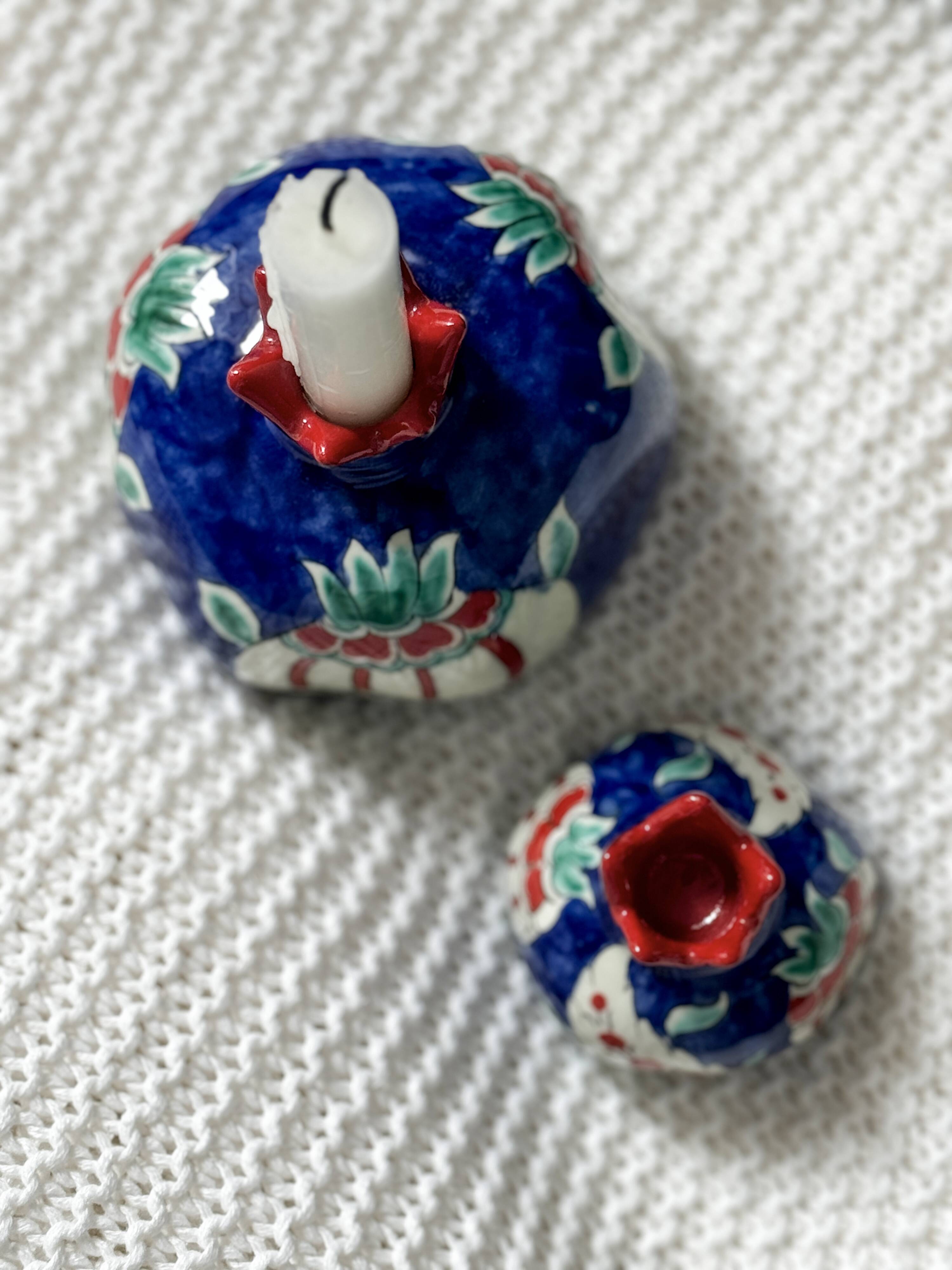 Large ceramic candle holder