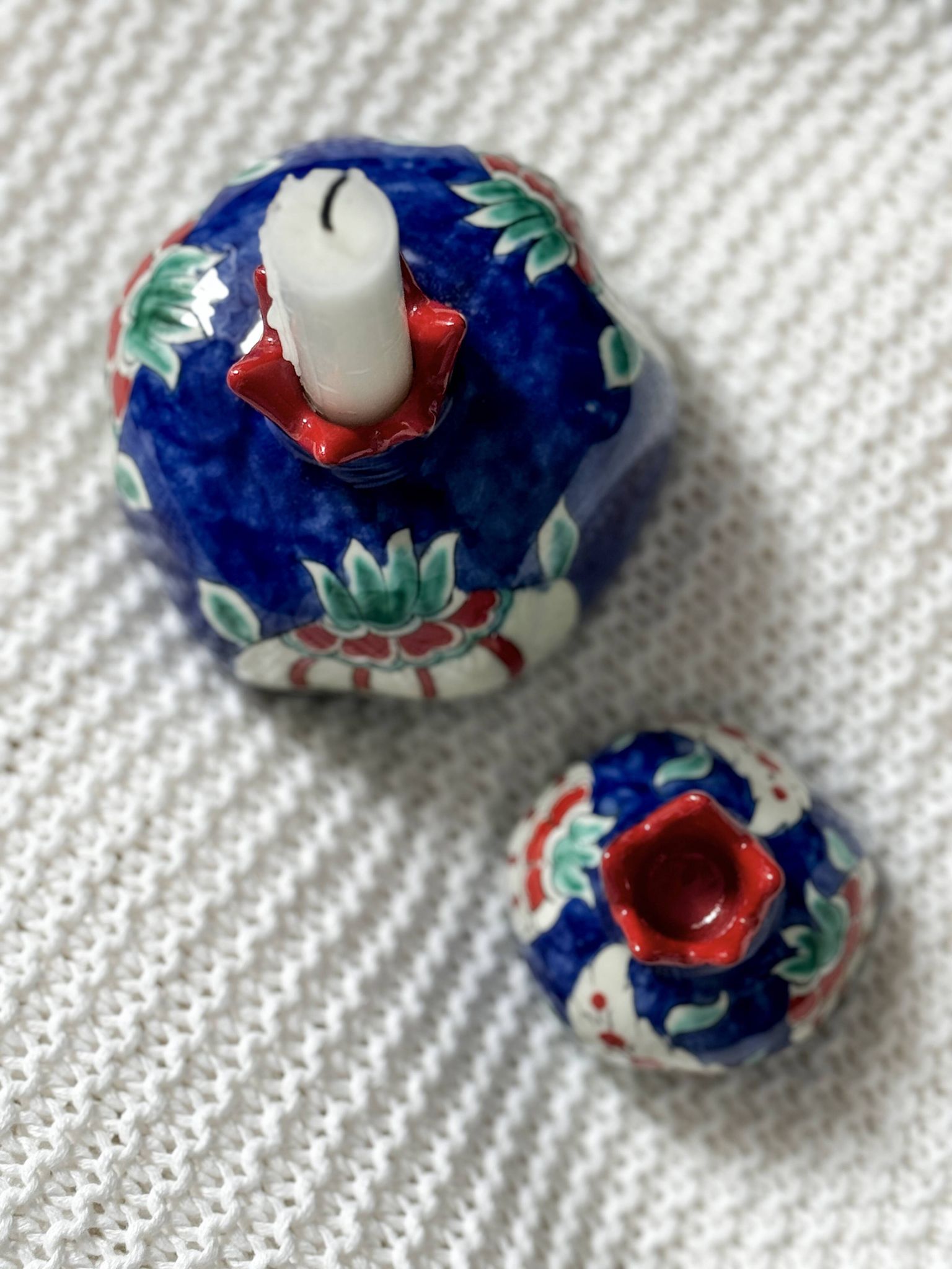 Large ceramic candle holder
