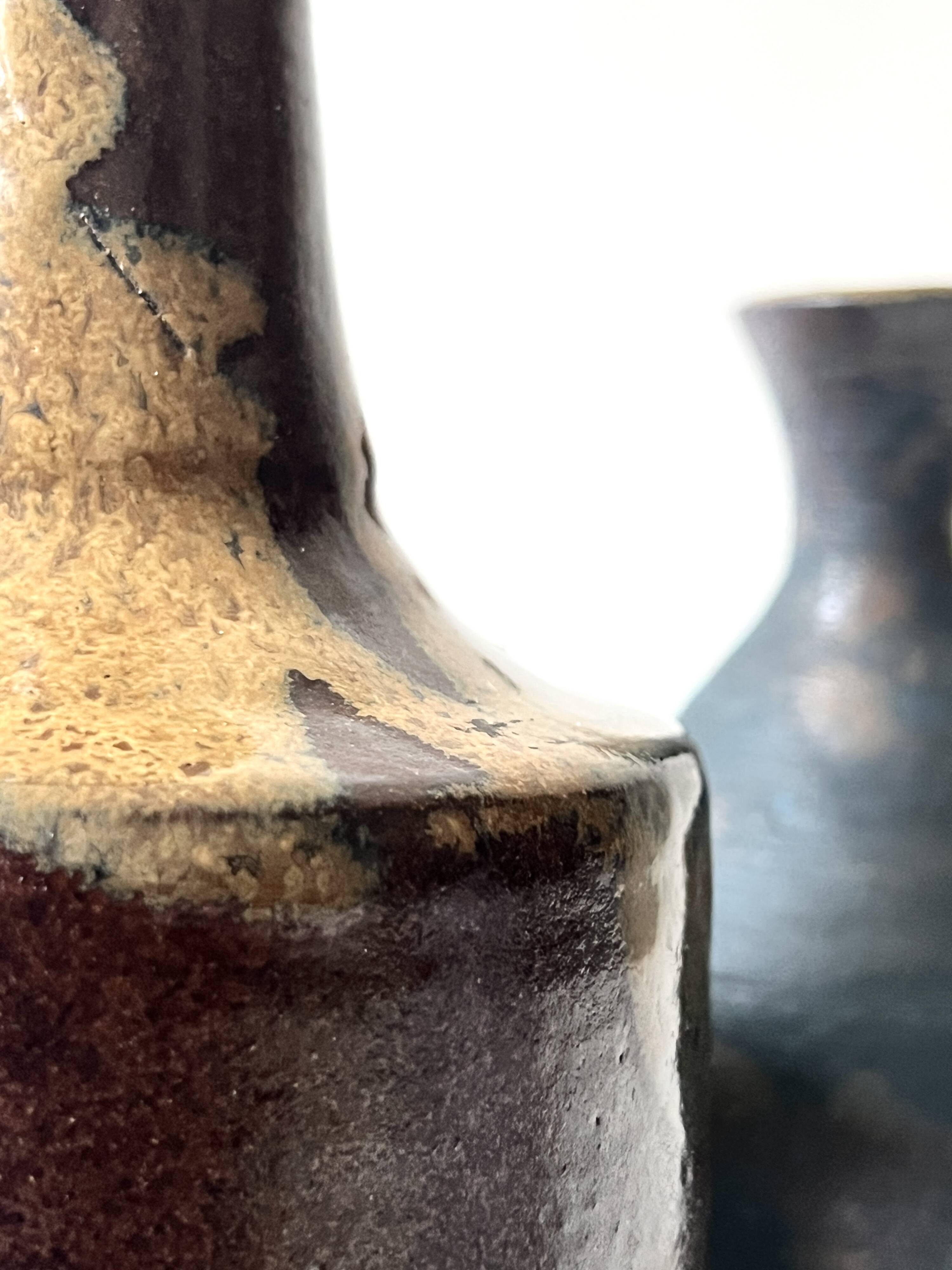 Ceramic - Soliflore vase in glazed stoneware, France circa 1970