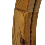 Vintage 70s round pine mirror Swedish design