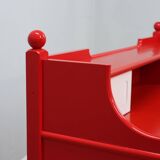 Vintage red lacquered writing desk Italian rustic design 1960s