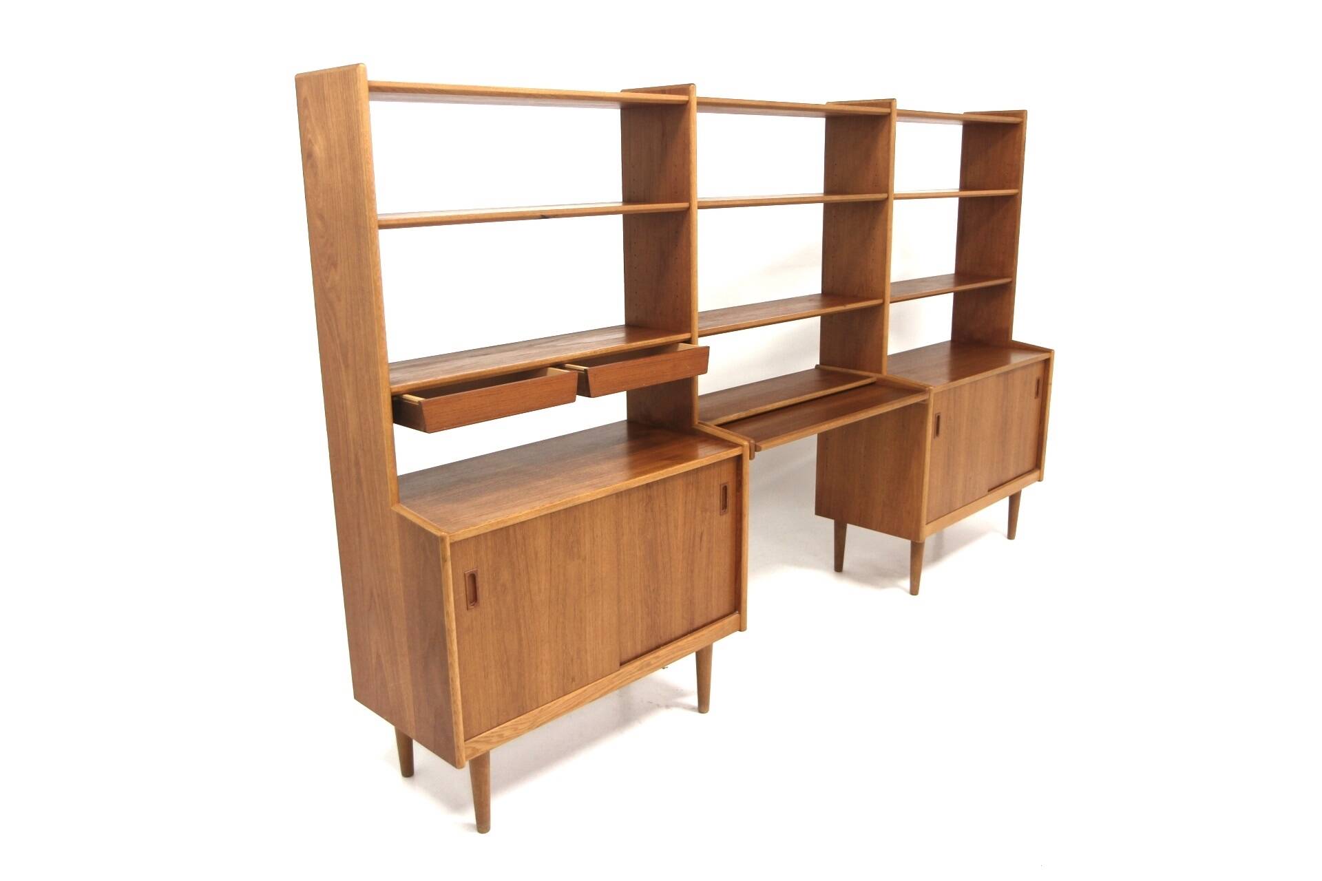 Scandinavian "Triple" teak bookcase, Breo, Oderljunga, Sweden, 1960
