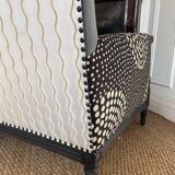 Small gray velvet style bench