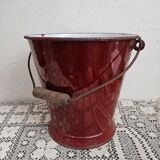 Old brown enamel bucket
