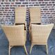 4 dining chairs in natural rattan and woven wicker