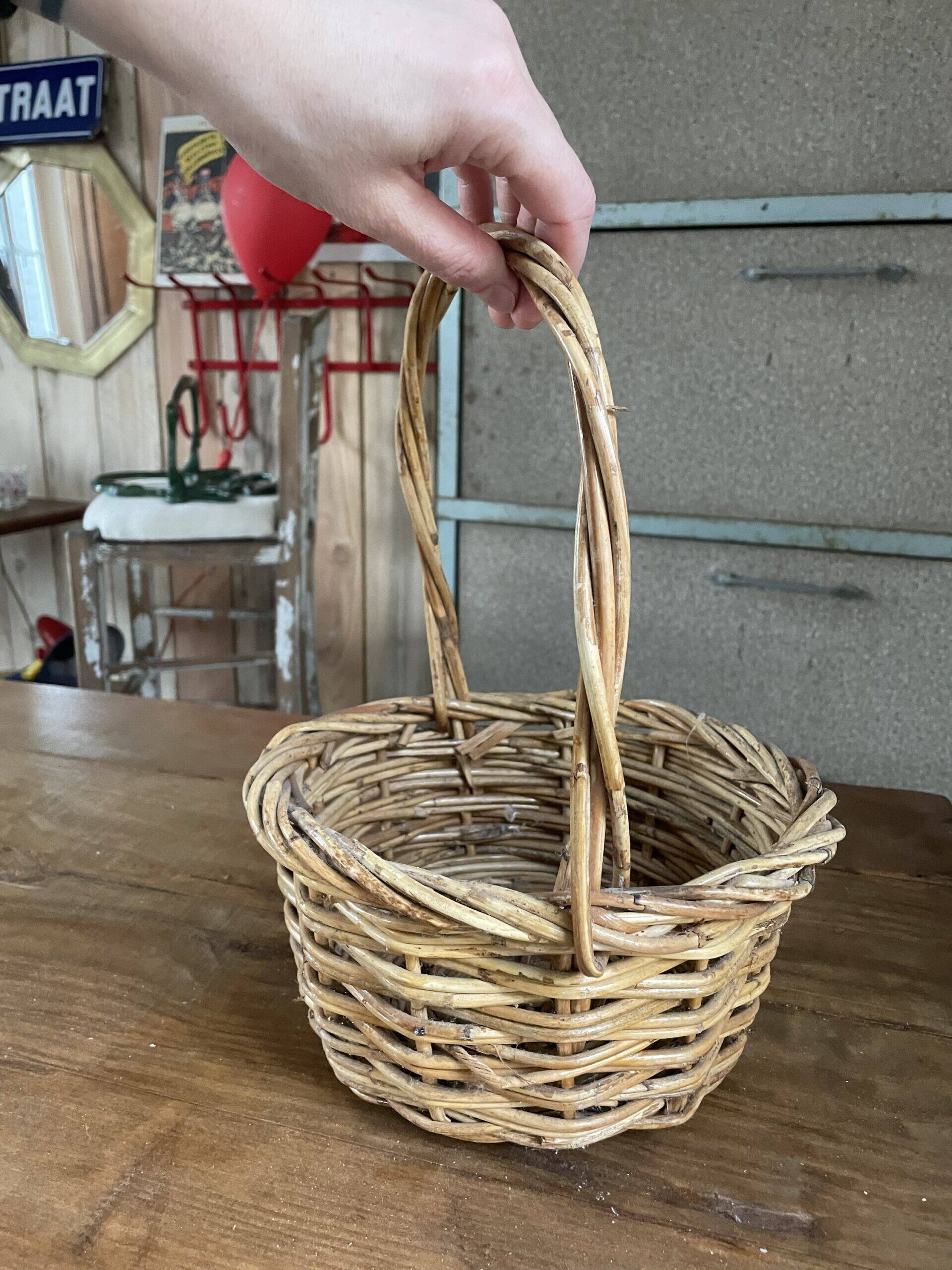 Small woven wicker basket