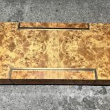 Elm burl coffee table with integrated drawers, Roche Bobois 1970