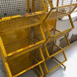 Industrial storage shelves yellow