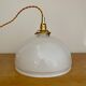 Vintage lampshade suspension in white opaline