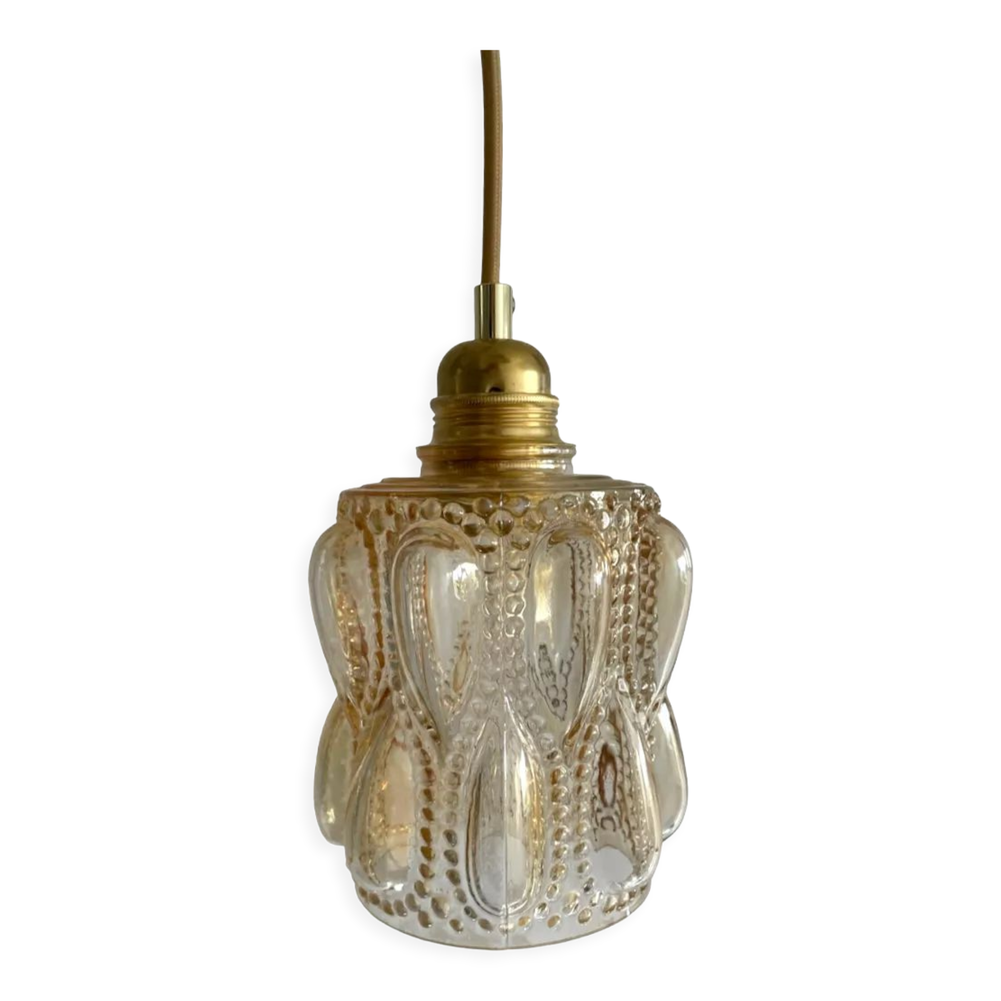 Vintage amber glass walker