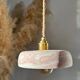 Pair of handcrafted portable lamps with a marbled stone effect