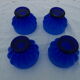 4 bols verre bleu cobalt