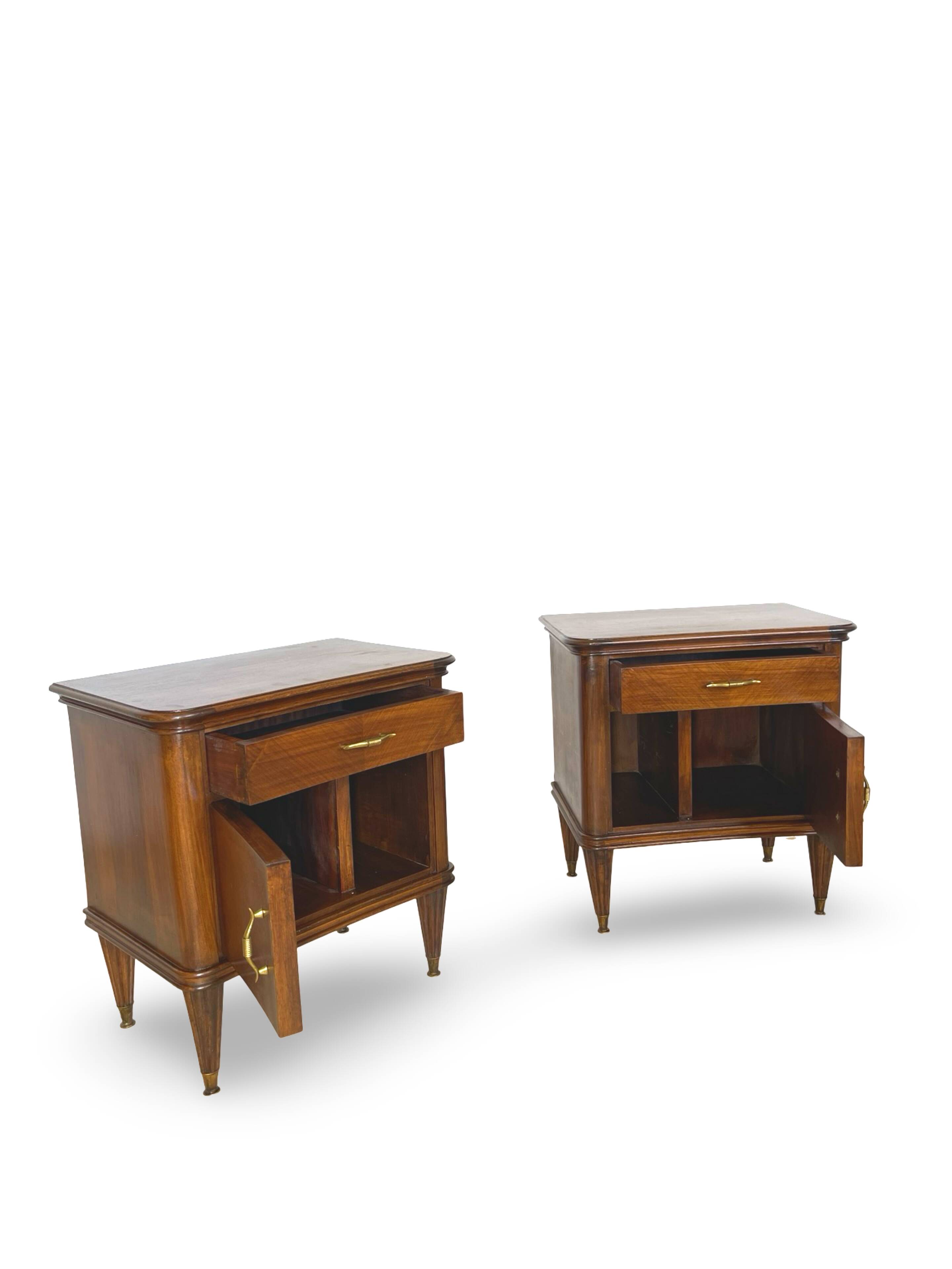 Pair of Italian bedside tables from the mid-20th century.
