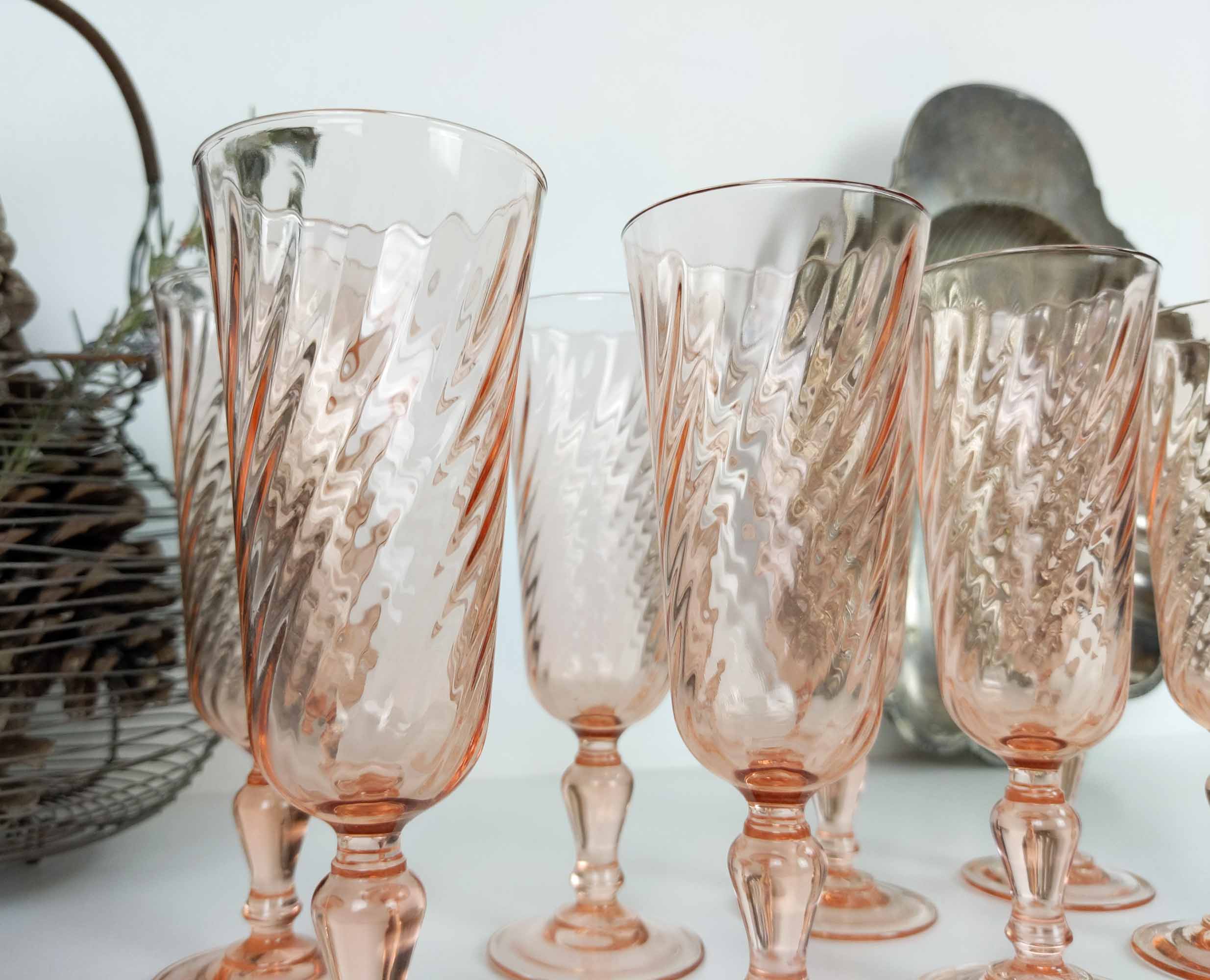 8 flutes a champagne rose