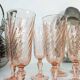 Set de 8 flutes a champagne rose