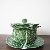 Souptureen and dish in cabbage slip