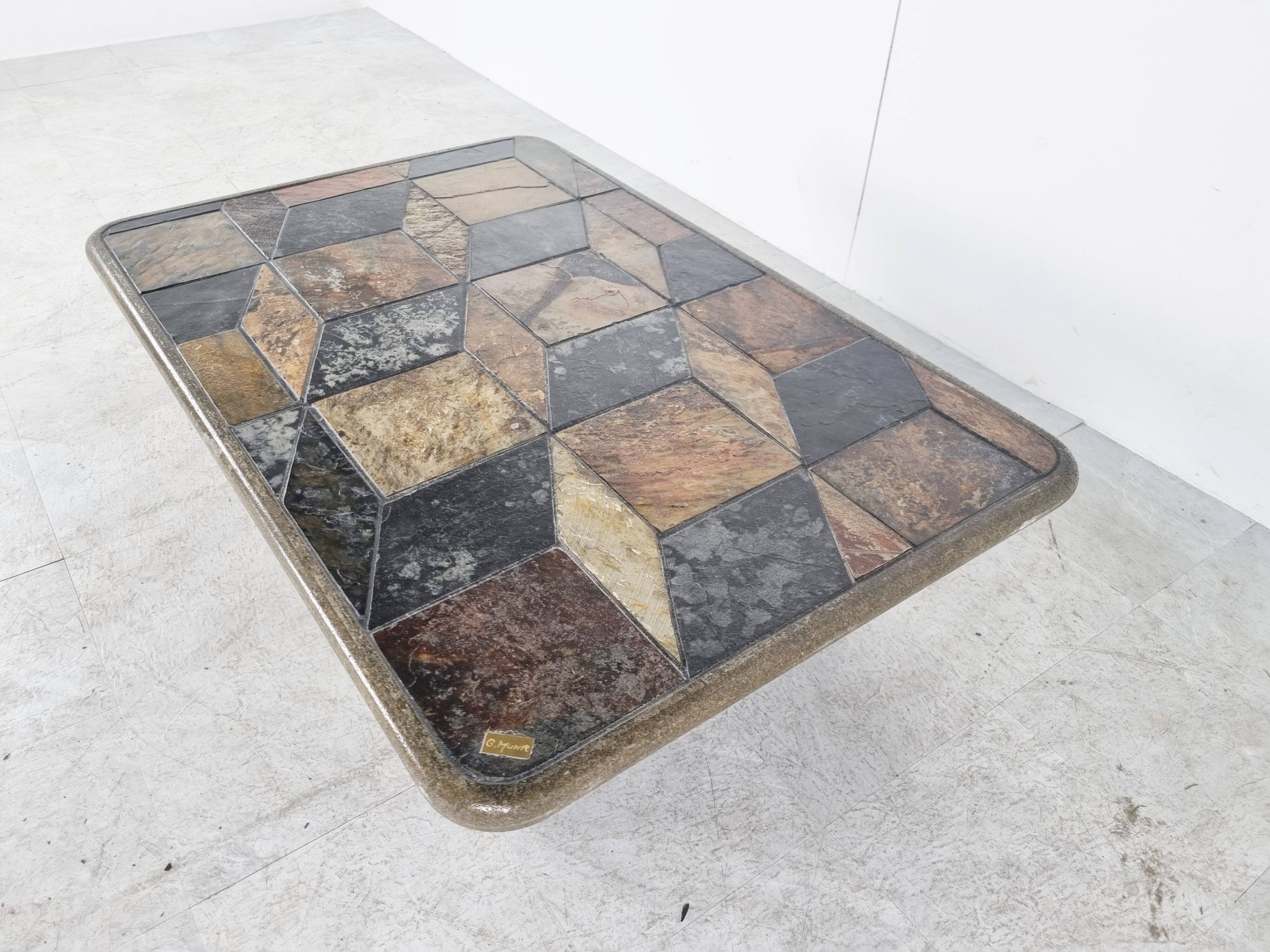 Vintage brutalist coffee table, 1970s