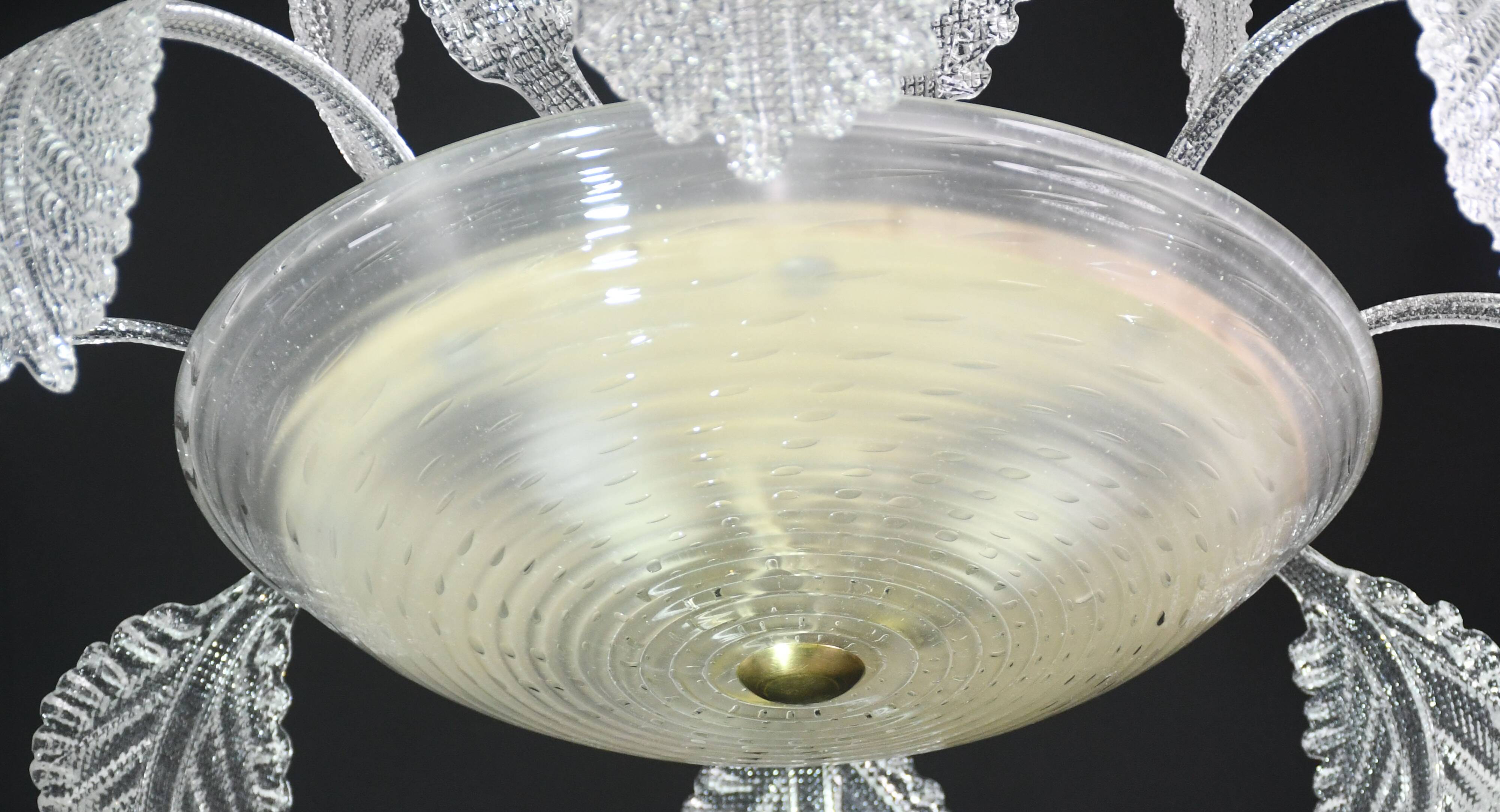 Art Deco Barovier e Toso Chandelier, Murano Glass, 1940s