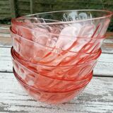 lot of rosaline pink glass bowls