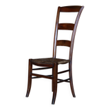 Chaise de nourrice ancienne en bois et paille