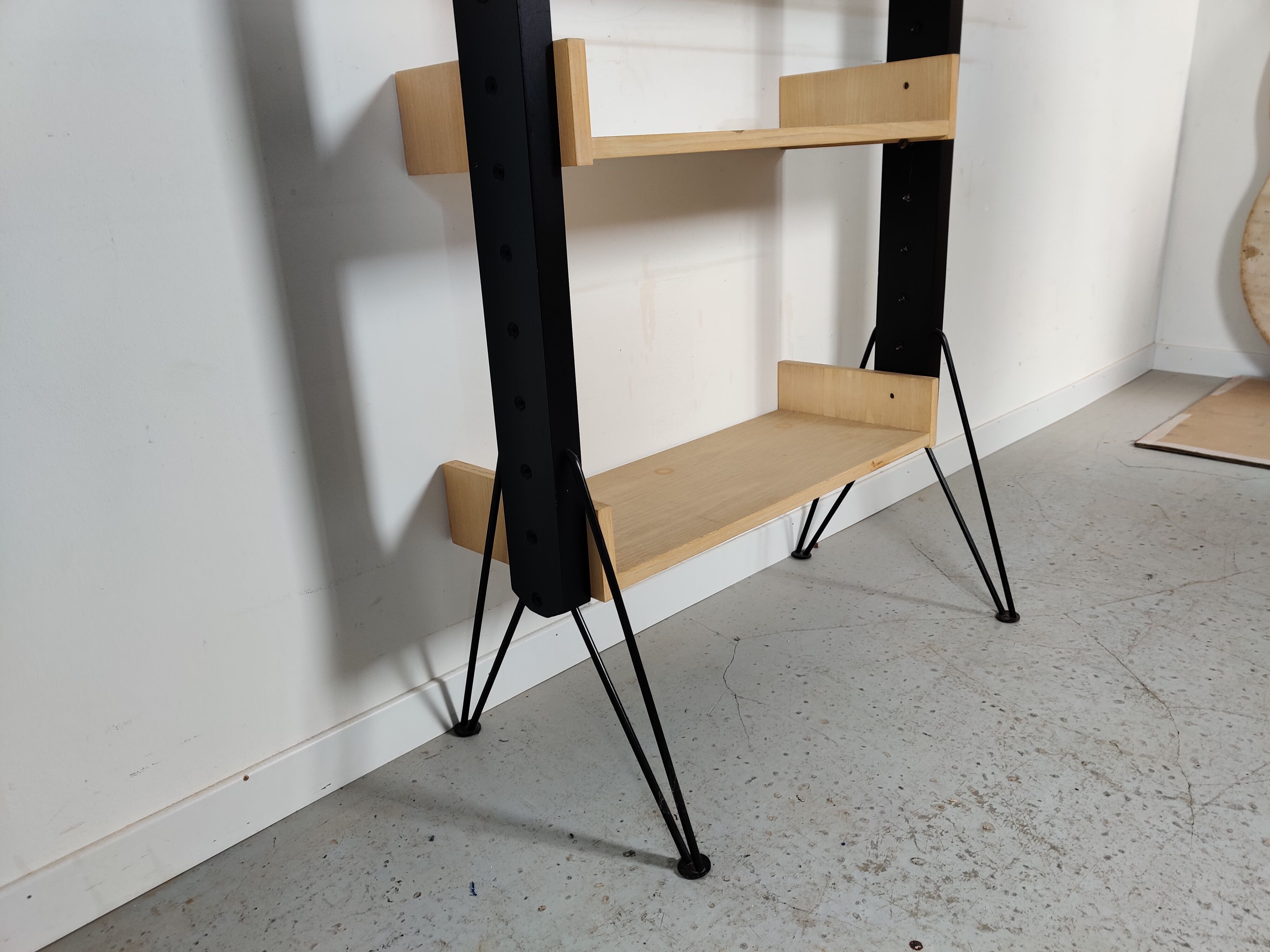 Scandinavian modular shelving system on legs, 60s