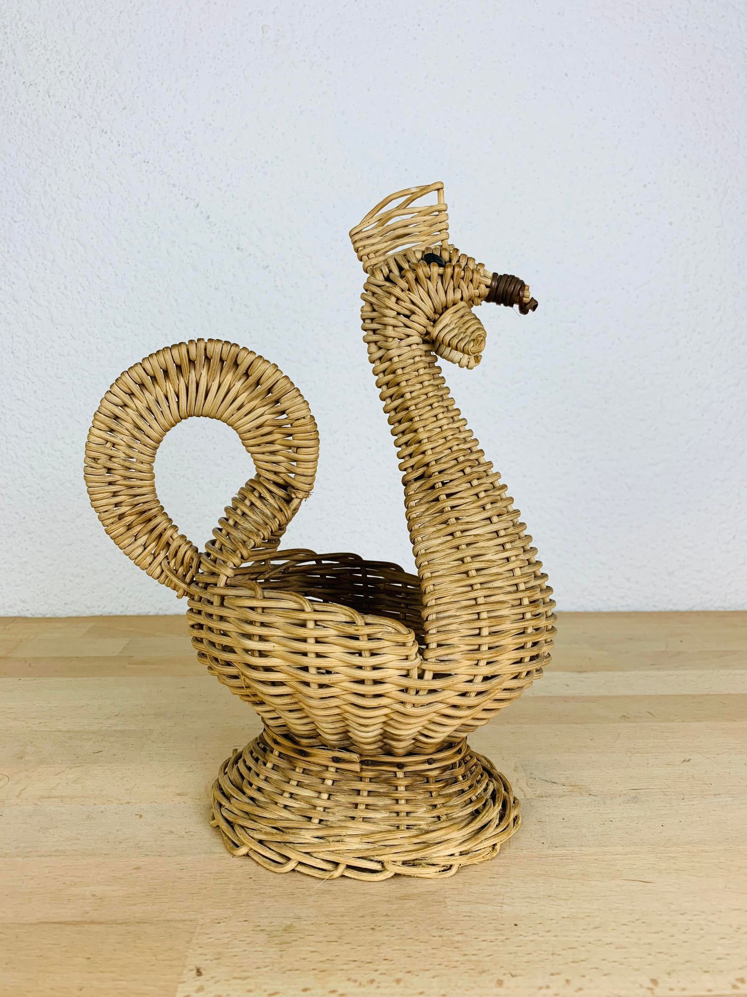 Wicker basket vintage bird of paradise