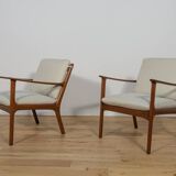 Pj112 armchairs by ole wanscher for poul jeppesens, denmark, 1960s, set of 2