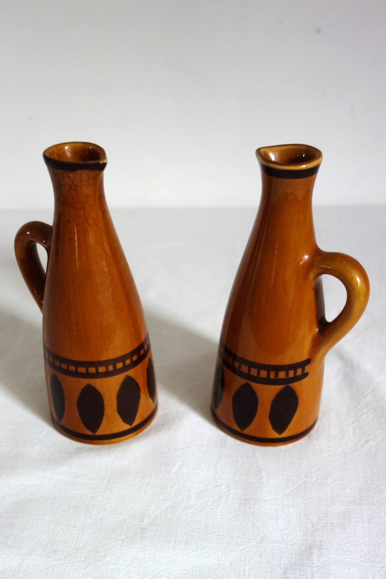 2 Longchamp glazed ceramic pitchers from the 70s