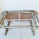 Louis XVI style piano bench green-gray and gold
