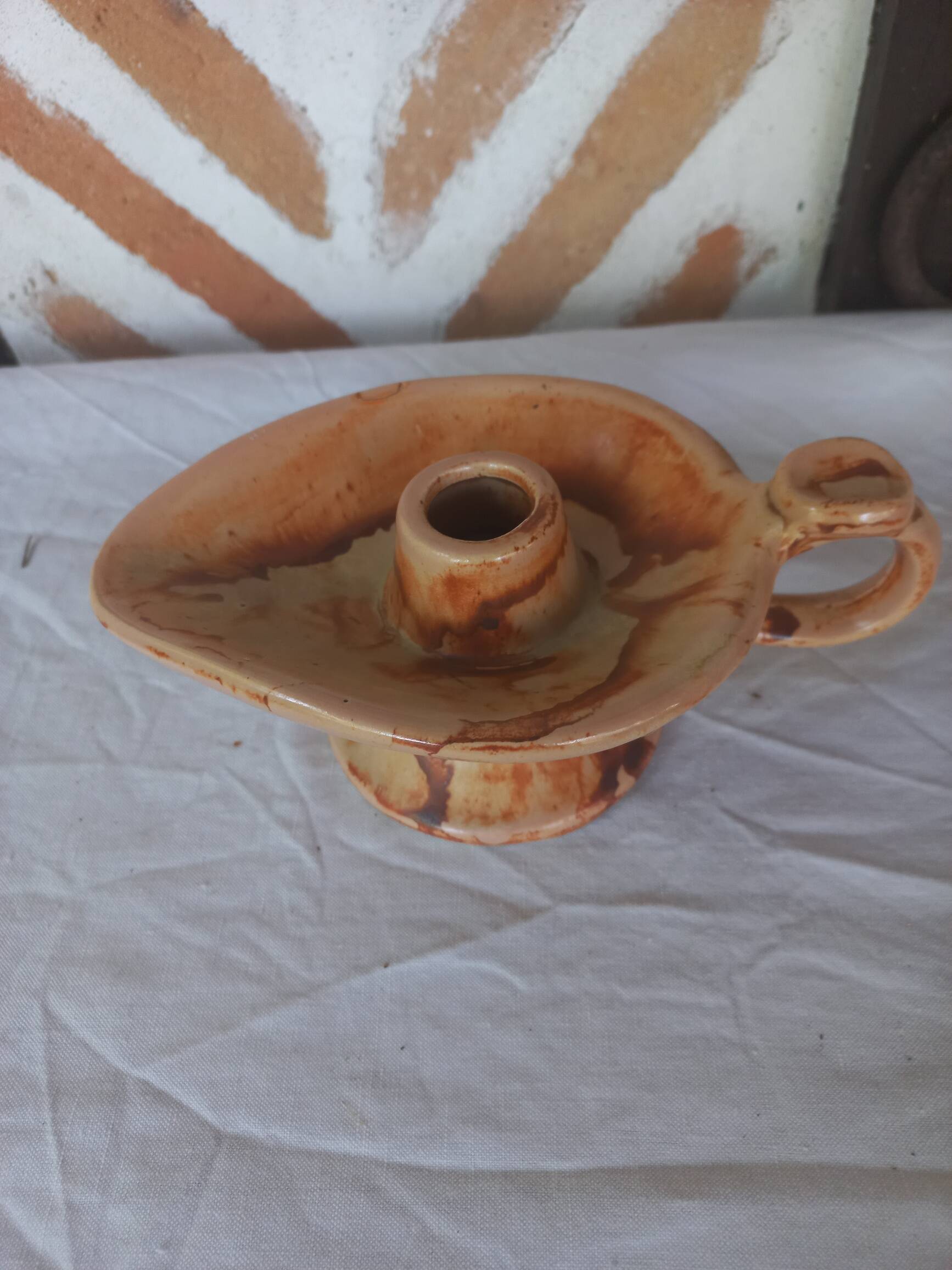 Bougeoir vintage forme lampe Aladin stylisé