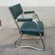 Fauteuil de bureau année 50 skai vert