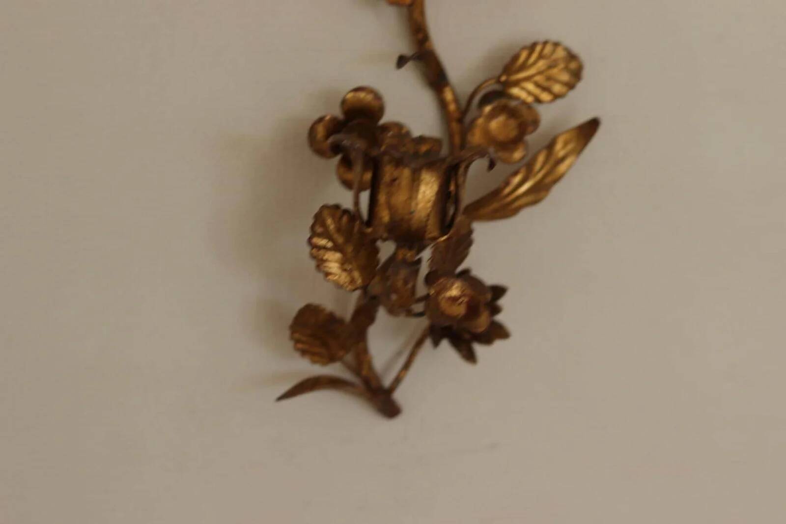 Pair of Mid-Century Italian Gilded Metal Sconces