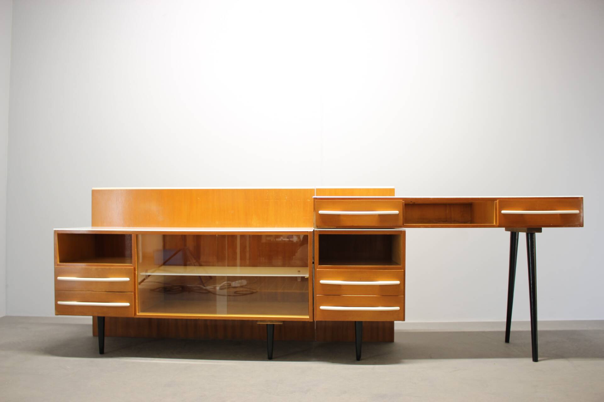 Modular desk and mid-century storage unit by Mojmír Požár, UP Závody, 1960s