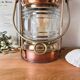Large electrified copper and brass lamp
