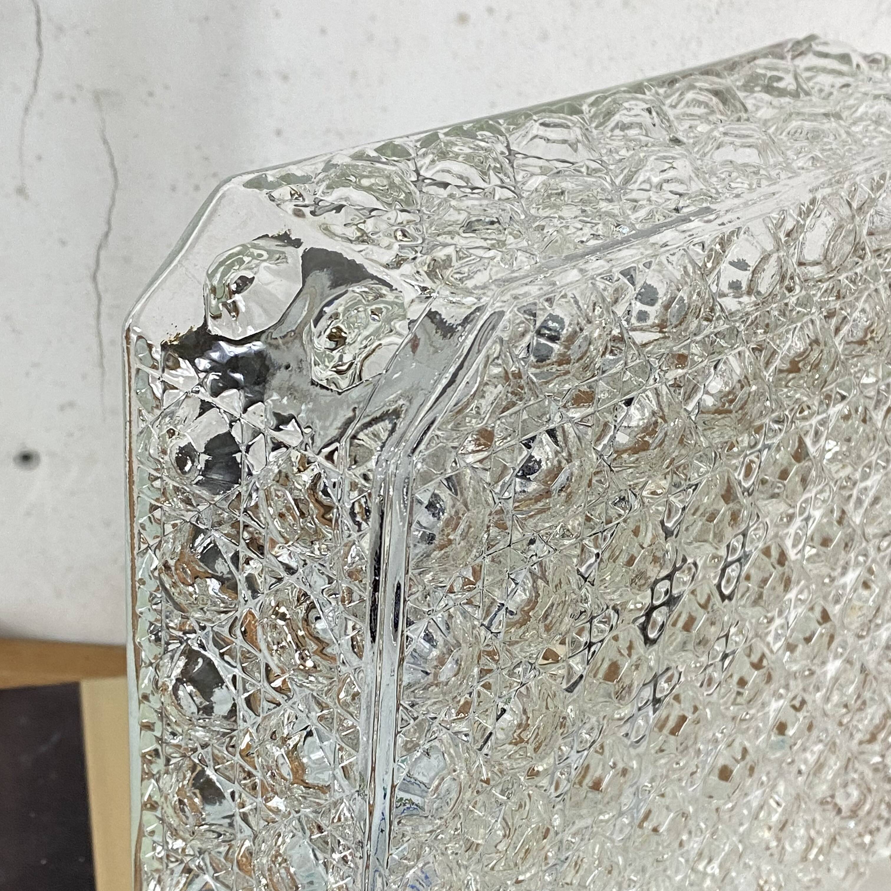 Large square wall lamp ceiling light transparent glass vintage fixture