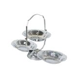 Mid Century Foldable Cake Stand Snack Etagère 3 Levels Chrome