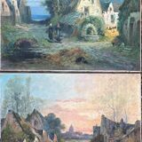 Pendant of HST Paintings "Animated farmyard" Paul DEVILLERS (XIX-XX)