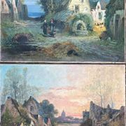 Pendant of HST Paintings "Animated farmyard" Paul DEVILLERS (XIX-XX)