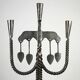 Hand-Forged Wrought Iron Brutalist Candelabra, Scandinavia — circa 1960s/1970s