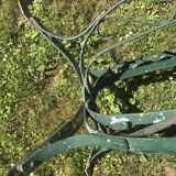 large antique iron table riveted