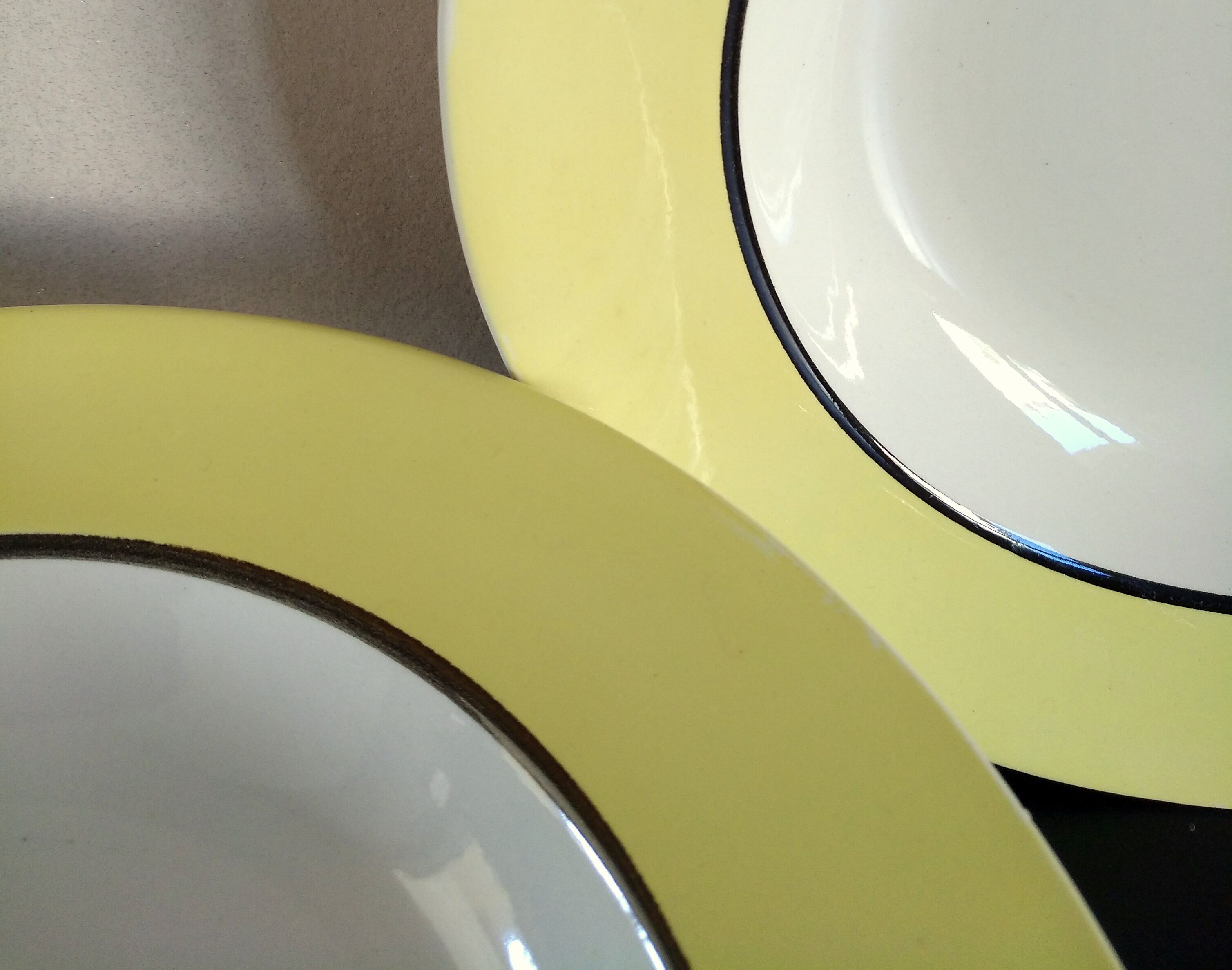 8 soup plates Sarreguemines Digoin yellow service