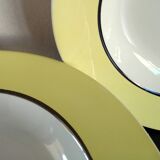 8 soup plates Sarreguemines Digoin yellow service
