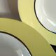 8 soup plates Sarreguemines Digoin yellow service
