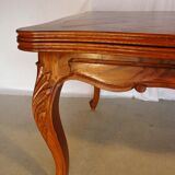 Extendable rectangular table Regency style in solid oak