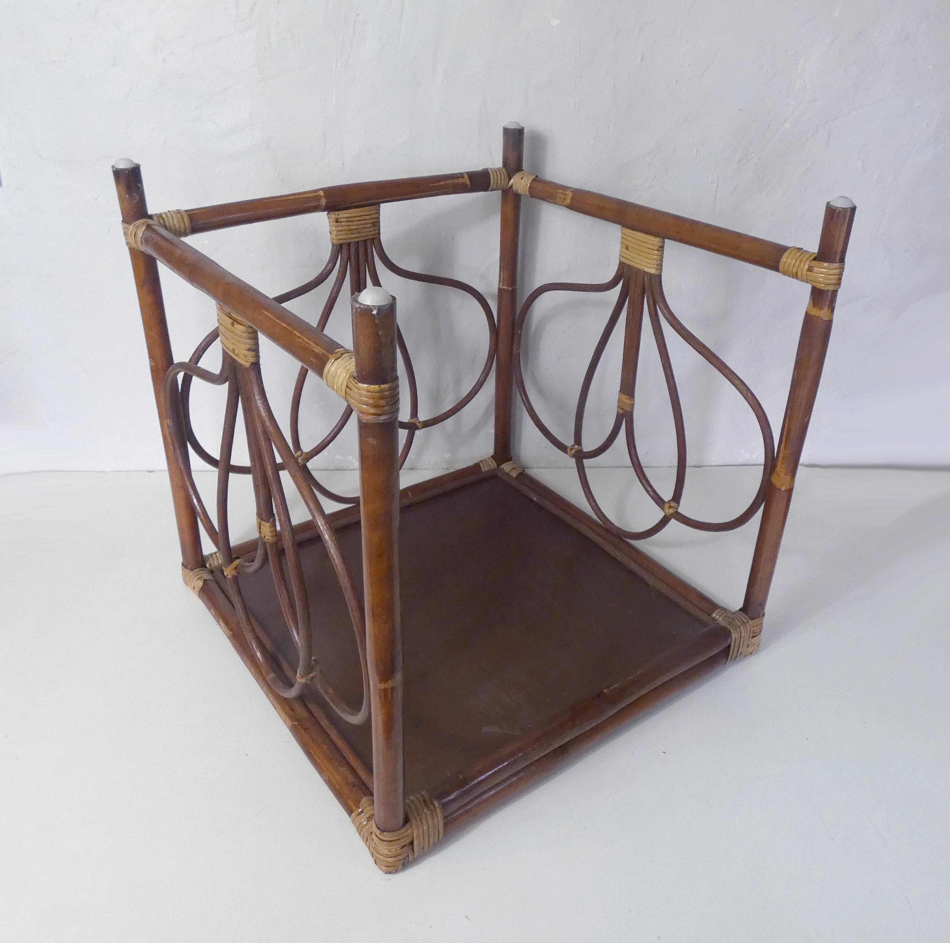 Rattan sofa end side table