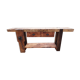 Old elm workbench, elm magnifying glass and oak. Renovated and pampered. 190cm.